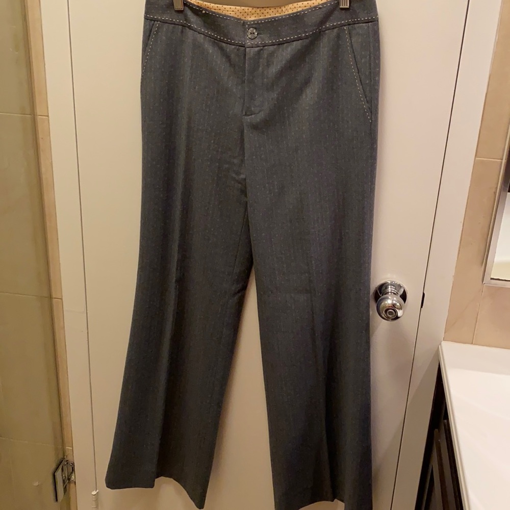 NWOT Rebecca Taylor grey wool wide leg trousers size 8